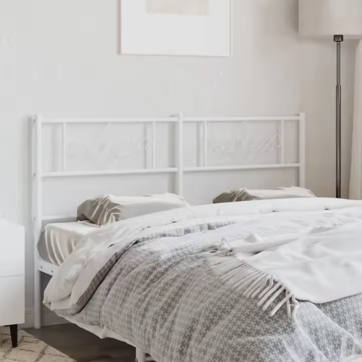 vidaXL Cabecero de metal blanco 160 cm - 1