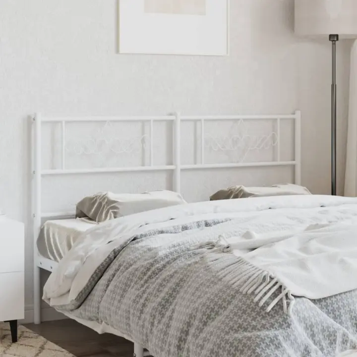vidaXL Cabecero de metal blanco 160 cm - 1