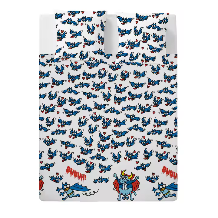 KUKUXUMUSU - Sábana encimera FANS 100% algodón 144 hilos, ropa de cama, disponible para cama de 90 cm (160x270 cm), 135 cm (210x270 cm), 150/160 cm ( 240x270 cm), 180 cm (270x270 cm). Fabricado en España. - 1