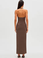 Vestido Maxi Sin Mangas Para Mujer Kliou Halter V-Neck Profundo Sheath Sexy De Suelta Vestidos De Vacaciones Largo Hasta La Rodilla Polyester Spandex - details 17