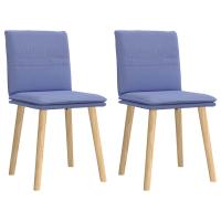 vidaXL Sillas de comedor 2 unidades tela en color Marrón oscuro/Azul vaquero/Gris claro y más | cómodas modernas ergonómicas para comedor cocina salón hogar - details 1