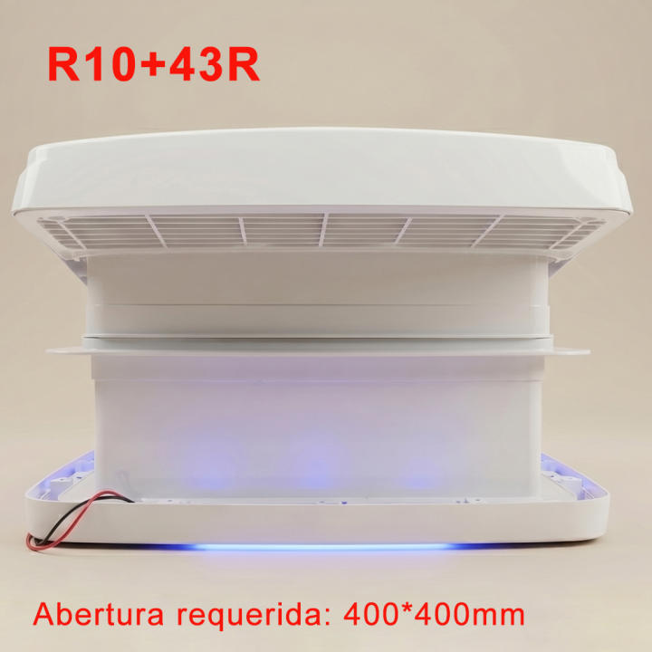 Ventilador RV 12V – 10 vel. reversible + mando – 1200 m³/h – Motor DC silencioso – Luz LED 3 colores – Tamaño 400x400 – — oferta en Miravia