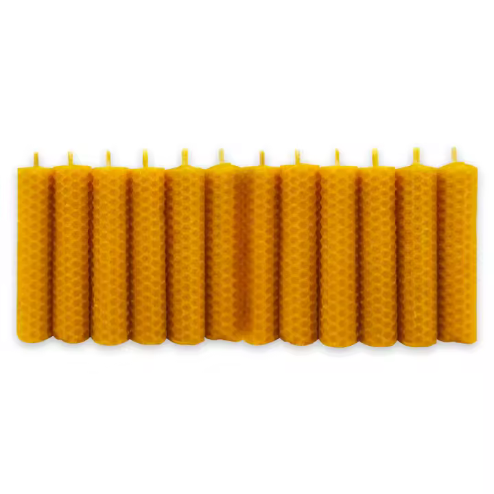 LAMARE Vela de Miel Natural 100% pura de Abeja (Pack de 12, 10 cm longitud - 2 cm diámetro) - 1