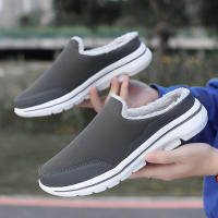 Zapatillas Casuales De Algodón Para Hombre Invierno Cómodas Y Cálidas Zapatillas De Casa Con Piel Media Botas De Nieve Suela EVA Zapatos Planos Suaves Talla Verdadera Para Adultos - details 12