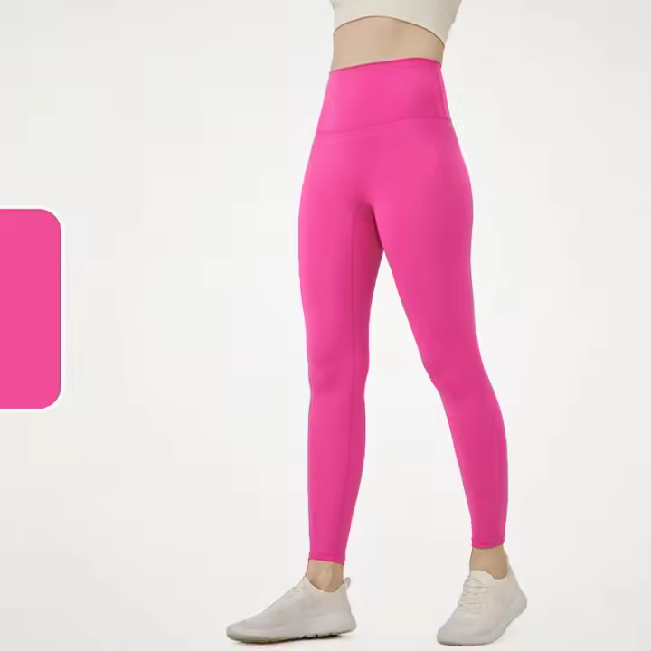 Leggings De Yoga Para Mujer Cintura Alta Sensación De Naked Fitness Running Ciclismo Ropa De Gimnasio Deporte Verano Talla True Fit Pantalones De Pierna Larga Material Nylon Spandex - 1