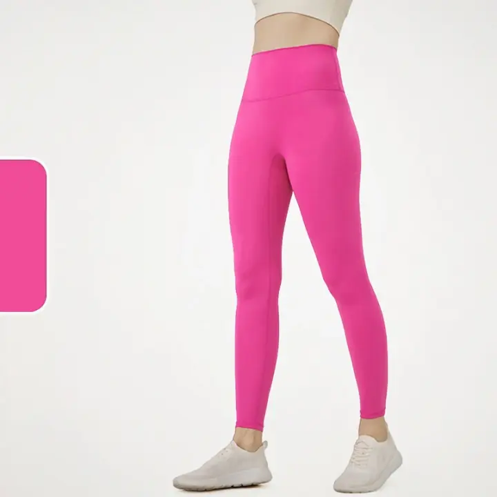 Leggings De Yoga Para Mujer Cintura Alta Sensación De Naked Fitness Running Ciclismo Ropa De Gimnasio Deporte Verano Talla True Fit Pantalones De Pierna Larga Material Nylon Spandex - 1