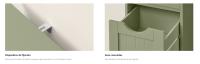 VASAGLE Armario de baño, Armario de Almacenamiento, Armario de Pie, con 4 cajones, 30 x 30 x 82 cm, para Baño, Sala de Estar, Comedor, Cocina, Estilo Moderno, Verde Laurel - details 2