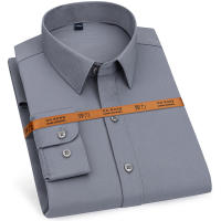 Camisa De Encaje Para Hombre De Cuello Alto Con Mangas Largas Y Corte Slim Casual De Alta Calidad Transpirable De Color Sólido Para Negocios - details 6