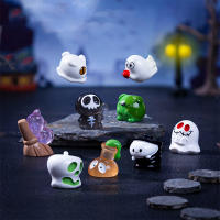 10-12pcs Decoraciones De Halloween Luminosas Calabaza Fantasma Micro Paisaje Resina Figuras De Fantasma Estatua Decoración De Escritorio Regalos Para Fiesta - details 4