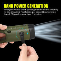 Linterna LED De Sobrevivencia Recargable Para Pesca Navegación Senderismo Con Solar Panel Y Generador De Manivela Emergencia - details 6