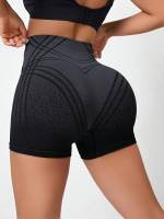 Shorts De Yoga Con Gradiente Para Mujer Cintura Alta Levantamiento De Caderas Y Ajuste Abdominal Deporte Y Fitness Moda Transpirable Y Cómoda - details 11