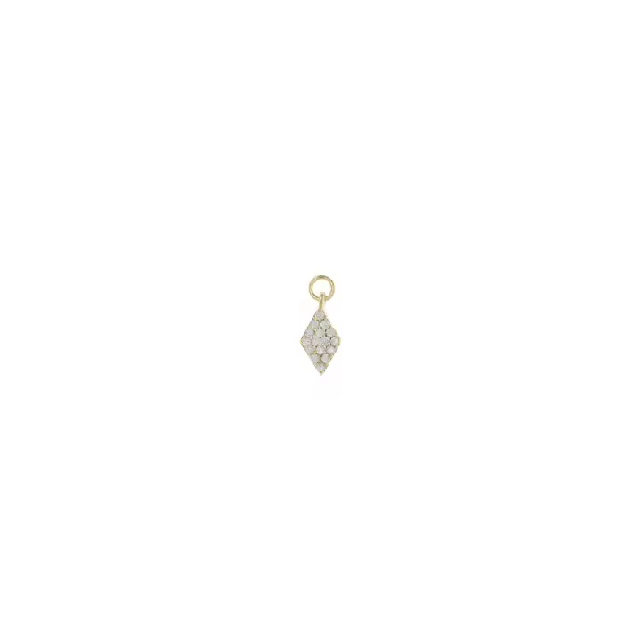 Charm Suelto Salvatore Miscellany Rombo Plata Chapada y Circonitas - 1