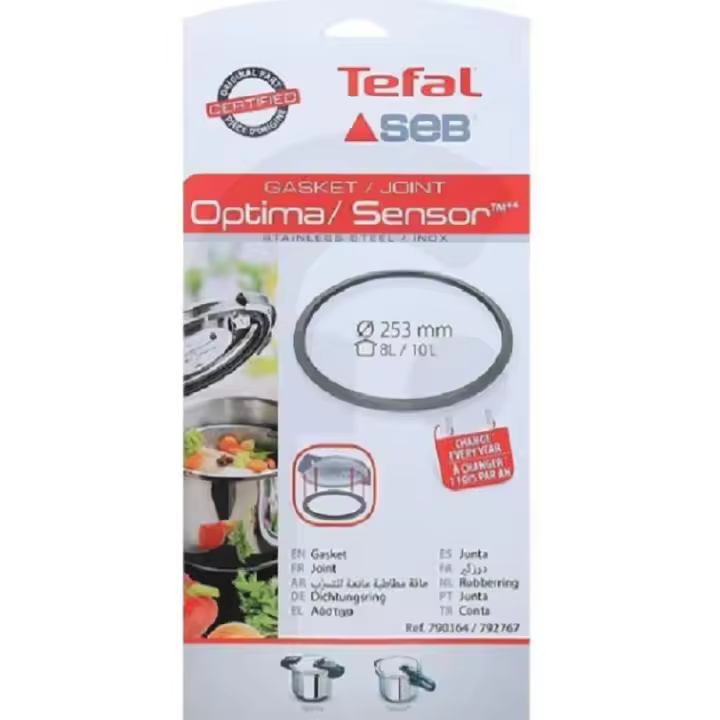 790364 - Junta de goma para olla Tefal INOX 8/10L Ø 253mm y otros. - 1