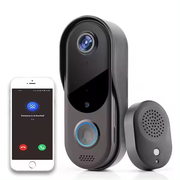Videotimbre con Cámara y WiFi - Inalámbrico, Videooportero inalámbrico de seuridad, incluye dos baterías - 1