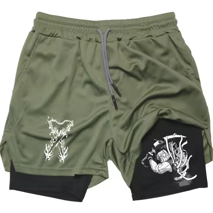 Shorts De Desempeño Para Hombre Con Estampado De Anime Demon Slayer Shorts De Verano Para Gimnasio Ejercicio Correr Y Salir - 1
