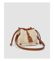 Nuevo bolso de paja, bolso de cubo de fantasía para vacaciones, bolso tejido de moda de verano para mujer, bolso bandolera pequeño - details 3