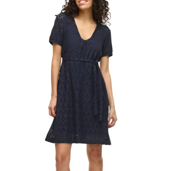 VIAMALINA V-NECK S/S DRESS Navy Blazer - 1