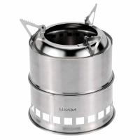 Estufa De Camping Lixada De Acero Inoxidable Para Leña Y Alcohol Estufa De Cocina Al Aire Libre Para Picnics BBQ Viajes Sin Ventilador - details 27