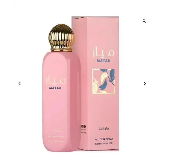 Spray all over Mayar rosa Lattafa 150ml,Bruma femenina corporal y de cabello sensual, dulce, floral, delicada, Spray de cuerpo y de pelo Nuevo formato de Lattafa NOVEDAD - 1