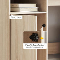 HOMCOM Escritorio con Estantería Moderno Escritorio con Puerta Compartimentos Abiertos y Soporte para Monitor Mesa para Estudio Dormitorio Hogar Oficina 108x50x94 cm - details 4