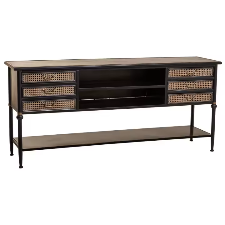 WANDERLUST DECO Aparador Metálico Marrón 180x45x80h Cm - Decorativo y Práctico - 1