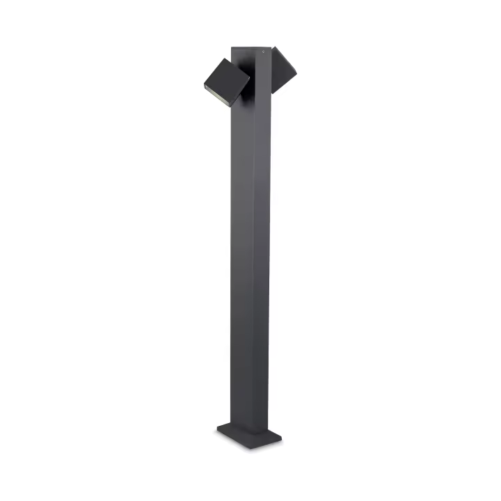 LEDS·C4 Baliza Ip65 Cubus Bollard Led 22W Blanco Cálido - 3000K On-Off Gris Urbano 1031 - 1