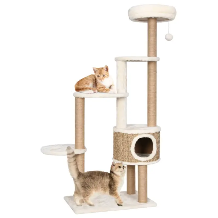 vidaXL Árbol para gatos cojín lujo poste rascador hierba marina 148 cm - 1