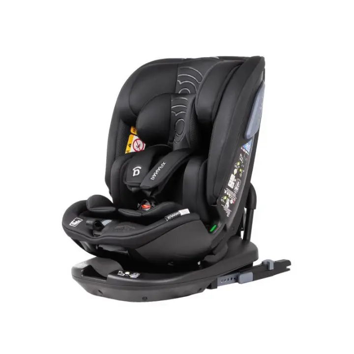 Silla de Auto Asalvo Panafix Negro - Silla de Auto con Sistema Isofix, Giratoria 360º, Orientación Contramarcha hasta 105 cm, Reclinable con Protección Lateral y Ventilación Trasera - 1