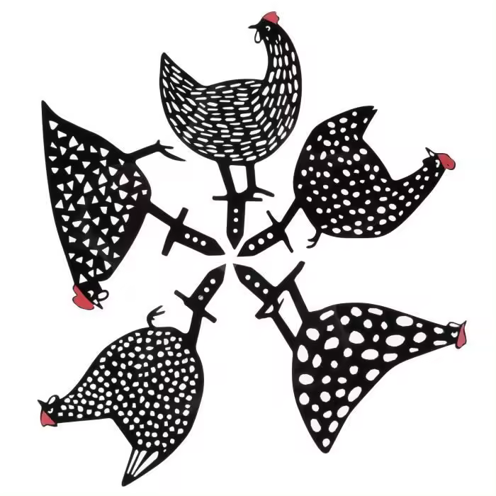 Estaca para Gallinas VGEBY - Juego de 5 - Acrílico - Decoración de Jardín-Negro - 1
