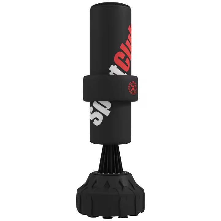 SPORTNOW Saco de Boxeo de Pie, Saco de Boxeo de Pie de 65-175 cm, Saco de Kickboxing, Saco de Boxeo con Base de succión, Vendas de Boxeo, Equipo de Entrenamiento de Boxeo para Boxeo, Kickboxing, plástico, Negro - 1