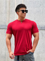 Camiseta Hombre Verano 2023 Cuello V Manga Corta Algodón Fitness Ropa Deportiva Casual Slim Fit Teeshirt Transpirable Secado Rápido - details 13