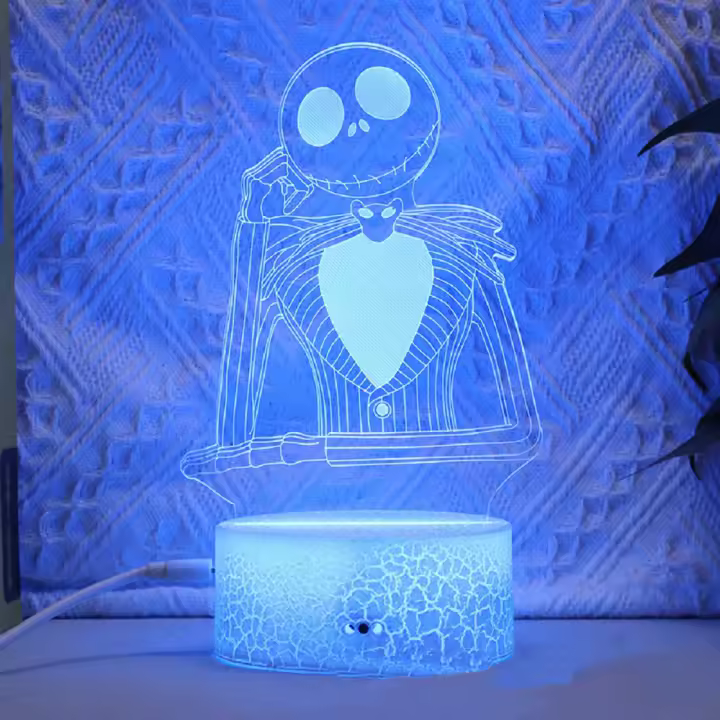Lámpara Nocturna 3D De Novia Fantasma Con Control Táctil Y 16 Colores Decoración De Habitación Regalo De Halloween Luz De Ambiente De Dibujos Animados - 1