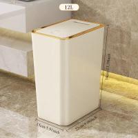 Bandeja De Basura De Baño Y Cocina Ecológica 10L/12L Con Tapa De Un Toque Plástico Rectangular Para El Hogar - details 6