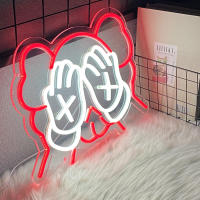 Luz De Neón Arte De Graffiti Oso Rojo LED Para Decoración De Oficina Sala De Estar Dormitorio Estante De Libros Armario De TV Mesita De Noche Regalos - details 1