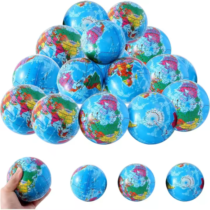 10 Pelotas antiestrés de 5 cm, Mini Globe, Bola antiestrés para niños y adultos - 1