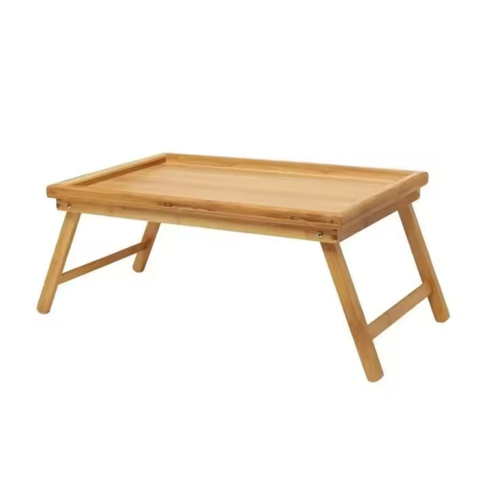 STARLEY-Mesa Plegable De Madera Bandeja Con Patas Plegables Para Desayuno En La Cama o Usar Como Mesa De Tv Bandeja De Ordenador Portátil Bandeja De Aperitivos Escritorio Bandeja De Comedor 50 x 30 x 22cm - 1