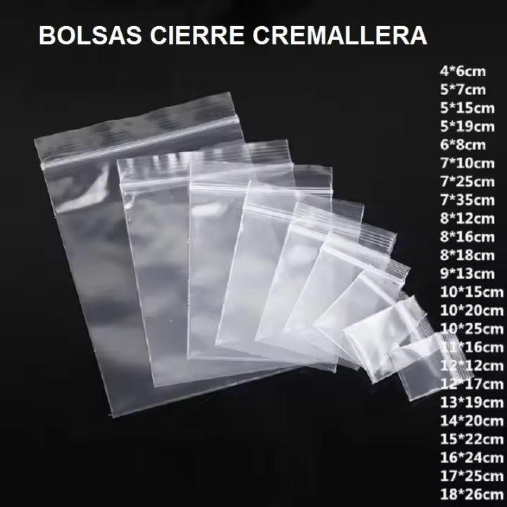 Bolsas de Plástico con Cierre de Cremallera, Bolsa Transparente Reutilizable, Bolsa de Vacío, Bolsas Transparentes de Polietileno DESDE ESPAÑA MARKETPLACEXT - 1