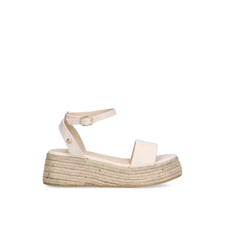 SANDALIA PISO DOBLE ETIKA CORTADURA 10001 MUJER, BEIGE - 1