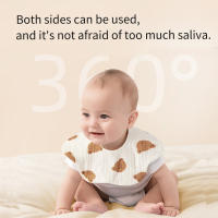 4Pcs Bibs Para Bebés Suaves Y Cómodas Adecuados Para Edades 0-3 Años Con Botones Ocultos Lavables - Máquina Lavable Toallas De Gauze Para Recién Nacidos Impermeables Para Saliva - Toallas De Saliva Para Bebés Perfectos Para Regalos De Baño - details 2