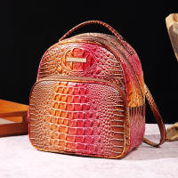 Mochila De Lujo Con Patrón De Cocodrilo Vintage Viaje Clásico Preppy Escuela Mochila De Día Para Mujer Material PU - details 17