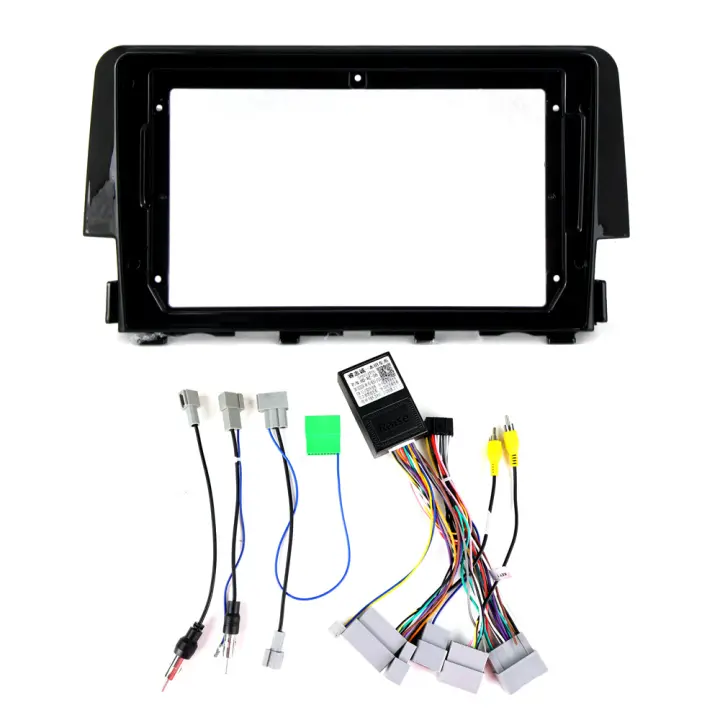 Marco De Pantalla Del Radio Para Coche Honda Civic 10 FC FK 2015-2021 Montaje De Panel De Estéreo Canbus Cable Trim Bezel - 1