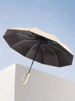 Paraguas Automático Resistente Al Viento Con 12 Costillas Y Mango Protección UV Plegable Para Viajes Sombrilla Solar Y De Lluvia Para Adultos - details 10