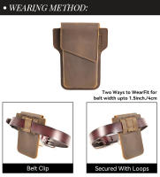Bolsa De Cintura Casual Para Hombres Con Diseño Único De Primera Capa De Cuero Vaca Protege Mejor Tus Cosas Personales - details 5