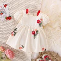 Vestido De Bebé Para Niña Estilizado Con Flores Estilo Chino Y Occidental Vestido De Verano Para Niñas (0-3 Años) - details 1