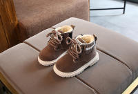 Botas De Invierno Para Niños Lona De Algodón Interior De Peluche Estilo Infantil Zapatos Para Niñas Y Niños Bebé Todoterreno Antideslizante Talla True round Toe Lazo De Cordón Material De Suela De Goma - details 8