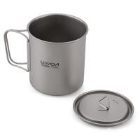 Lixada Juego De Cocina Ultraligero De Titanio 300ml/350ml/420ml/550ml/650ml/750ml Con Cuchara Plegable Para Camping Incluye Vaso Y Comedor - details 45