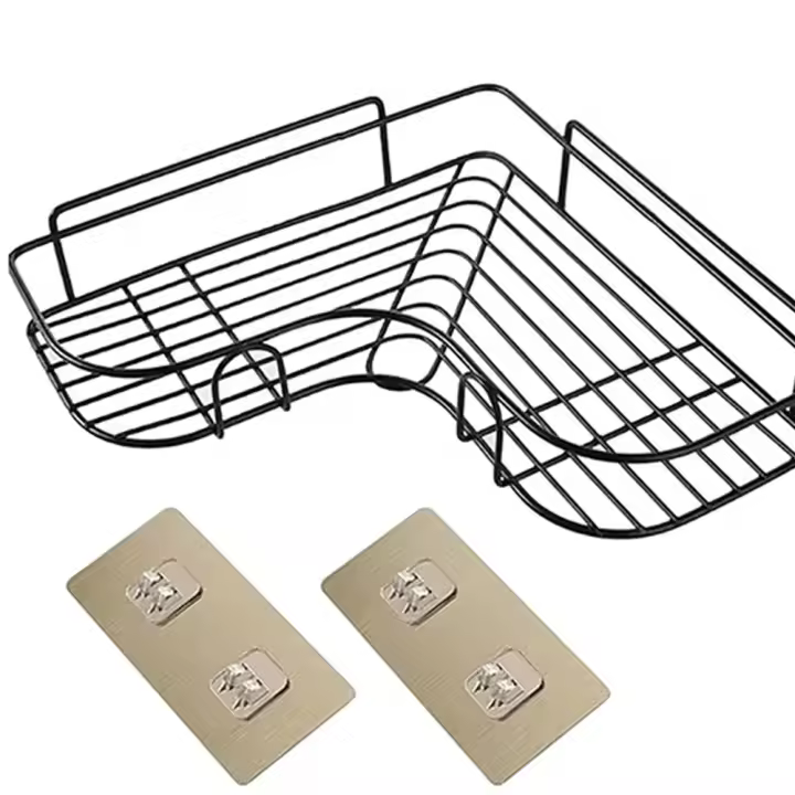Estante De Pared Triangular Para Baño No Perforado Soporte De Almacenamiento Para Inodoro Y Lavabo Montado En La Pared - 1