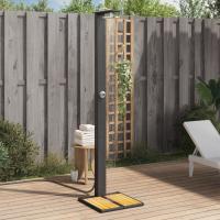 vidaXL Ducha de Exterior para Piscina Mueble Ratán PE y Madera Acacia Color Beige,  Gris,  Negro y mas - details 2