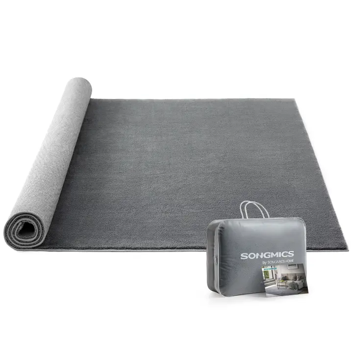 SONGMICS Alfombra, 4 Tamaño, Alfombra Antideslizante, Decoración del Hogar, para Salón, Dormitorio, Cuarto de Niños, Lavable a Máquina, Estilo Moderno, Gris Paloma - 1