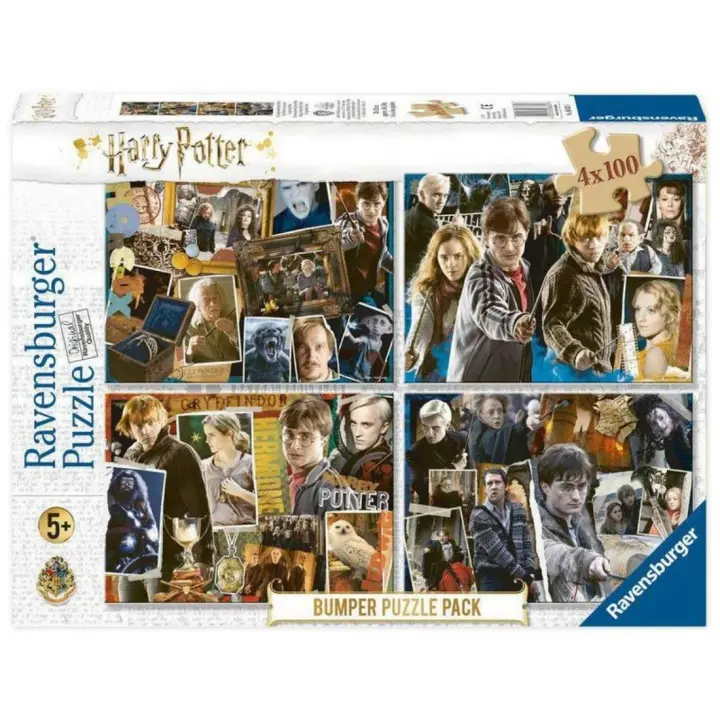 Puzzle Ravensburger Harry Potter Pack 4 Puzzle de 100 Piezas, Puzzle para Niños, Edad 5+ Años medidas 4 de 36x26cm - 1